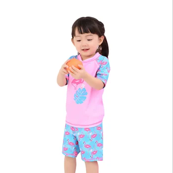 

New 2020 Children's Swimwear Two Piece Flamingo Print Swimsuit for Kids Swimsuit Lovely Swimwear Girls Summer Bikini Sets
