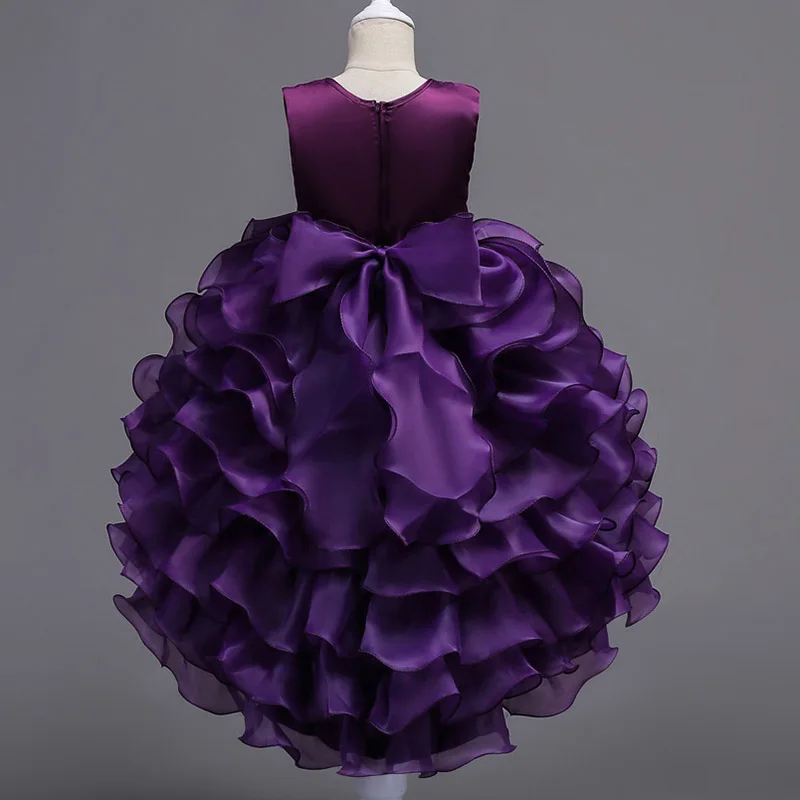 kids dresses for girls Flower embroidery tutu Kids Clothing Elegent Girls Dresses for Children Princess Party Custumes
