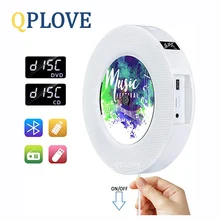 QPLOVE CD dvd-плеер настенный светодиодный с экраном Bluetooth 4,2 USB флеш-накопитель HDMI AV видео пульт дистанционного управления мультимедийный плеер