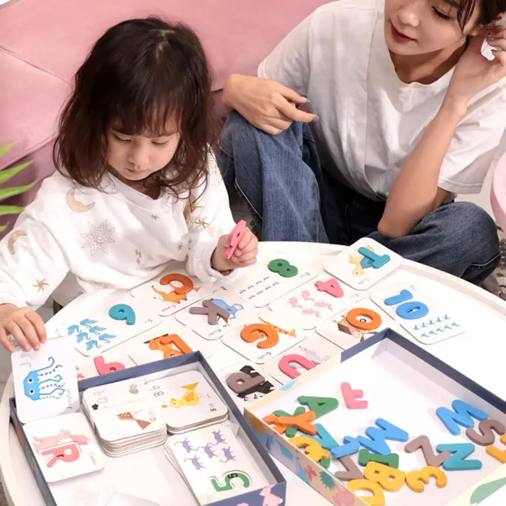 

Cartoon Animal Puzzles Number Alphabet Letter Cards Pairing Education Kids Toy