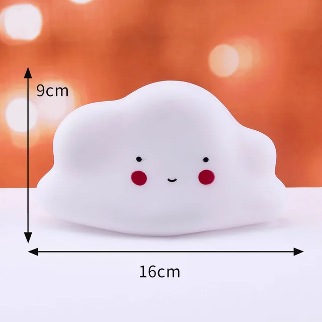 Baby Night Light LED Cartoon Lamp Stars White Clouds Ice cream Mood Lights Children Kids Gift Glow Toy Bedroom Decor Night Lamps White Cloud