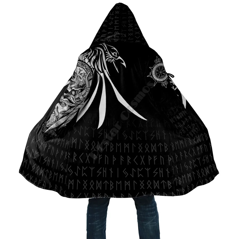 

Special Raven Cloak Tattoo 3D All Over Printed Hoodie Cloak for Men Women Winter Fleece Wind Breaker Warm Hood Cloak