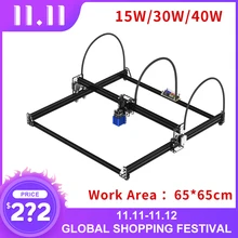 Graveur Laser CNC 40W/80W, découpeur Laser, imprimante de Logo pour bricolage, outils de gravure sur métal, zone de travail 65x65 cm