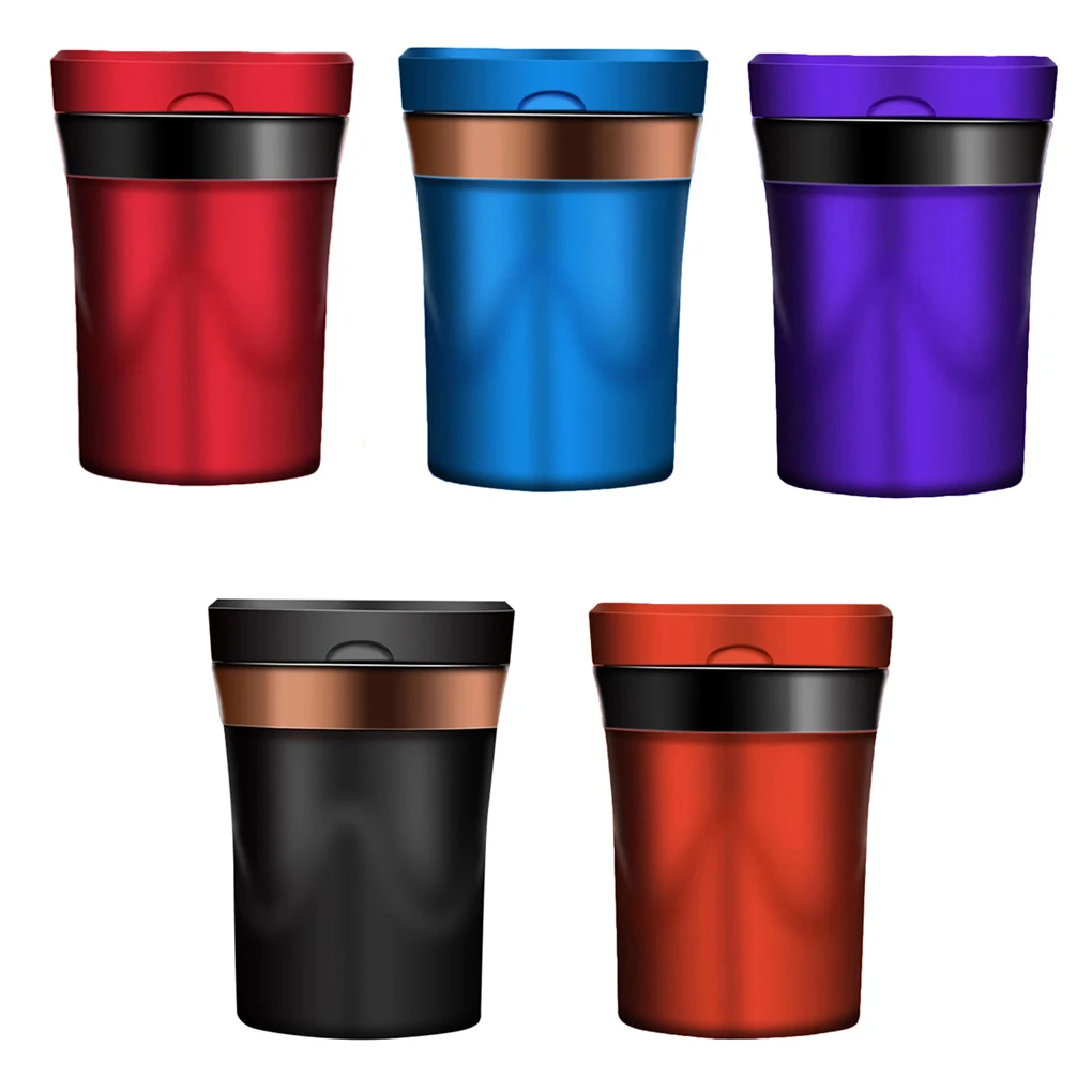 

Car Solar Powered Ashtray Flame Retardant Ceramic Liner Rechargeable Cigarette Lighter Ashtray LED Light