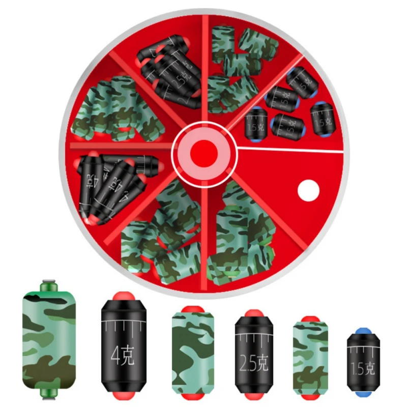 

10pcs/lot Lead Sinker Scale Carp Fishing Lead Environmental Protection Coating Sinker Camouflage Black Fishing Accessories