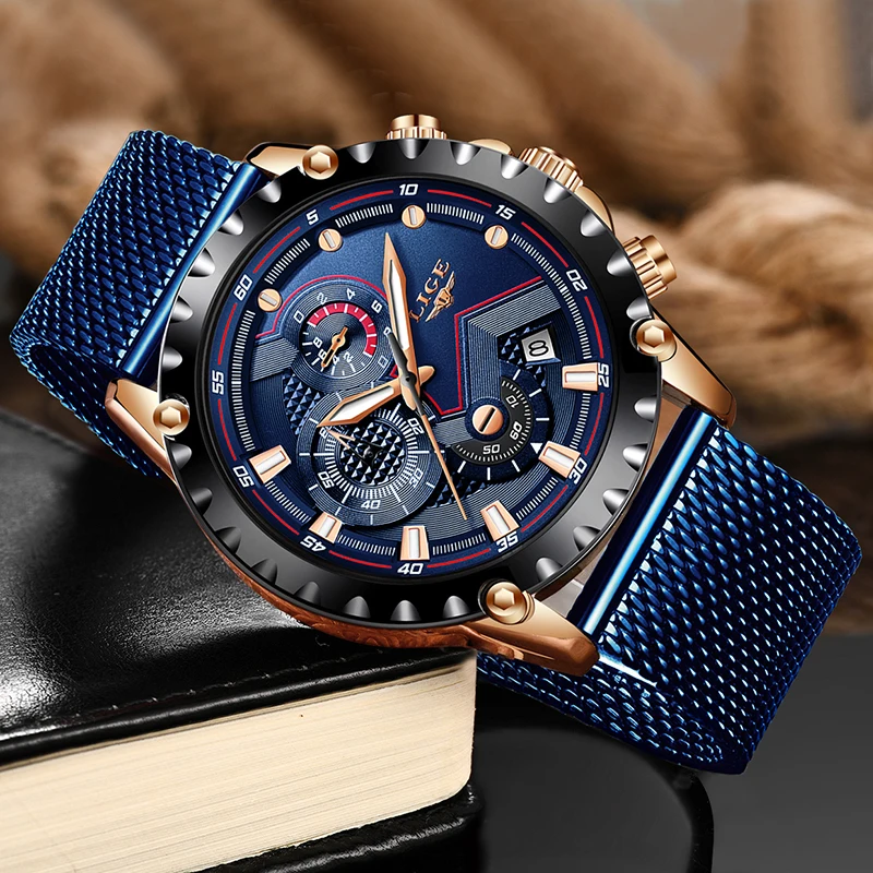 Relogio masculino LIGE новые модные мужские часы Топ бренд класса люкс водонепроницаемые аналоговые кварцевые часы мужские спортивные часы с хронографом