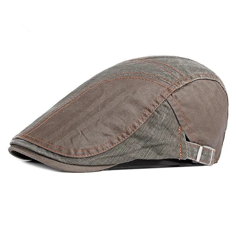 Newsboy Cap Cotton Patchwork Flat Peaked Hat For Men And Women_voghion.com
