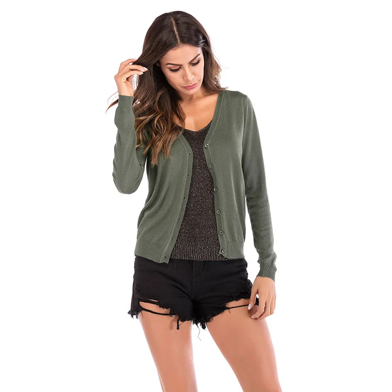 Women's Autumn Sweater Cardigan Thin Section Long-sleeved Versatile Air-conditioning Sweaters Women |