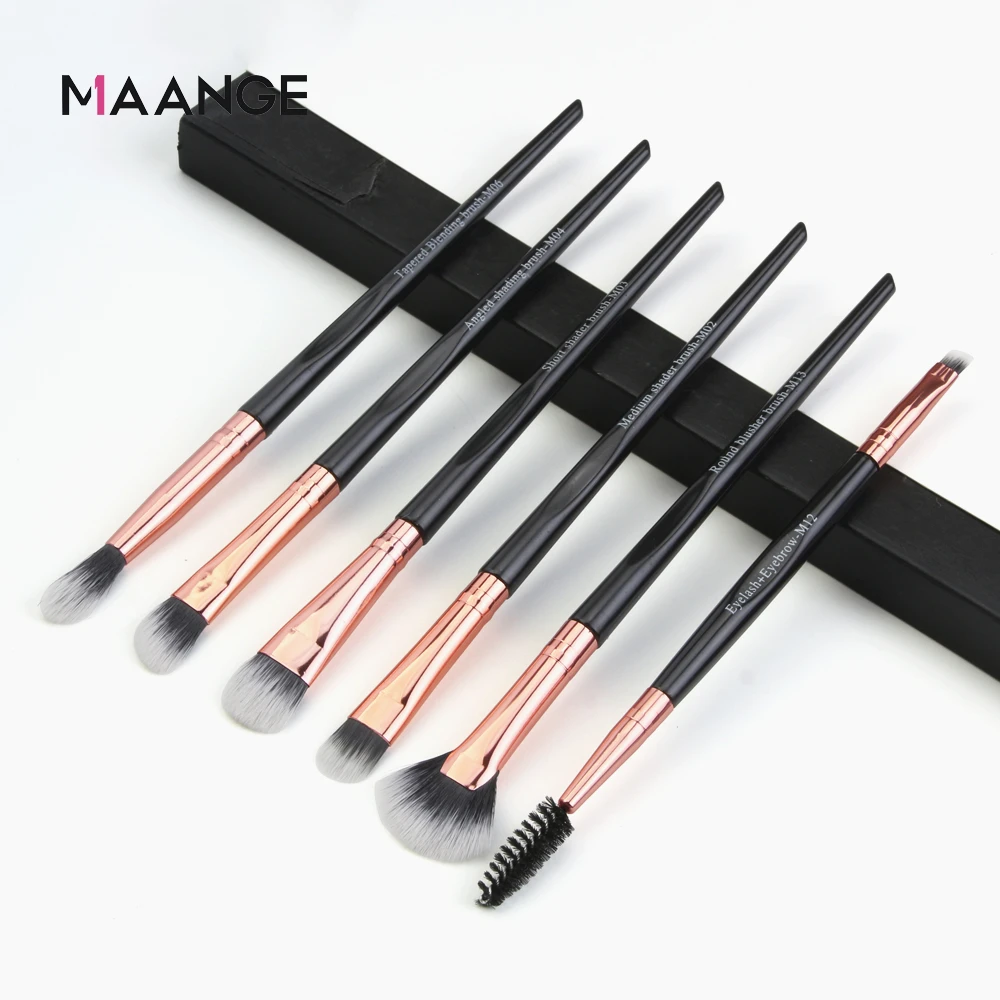 

6pcs Makeup Brushes Set Smooth Concave Handle Eye shadow Eyebrow Powder Make up Tool Kit Set drop shipping
