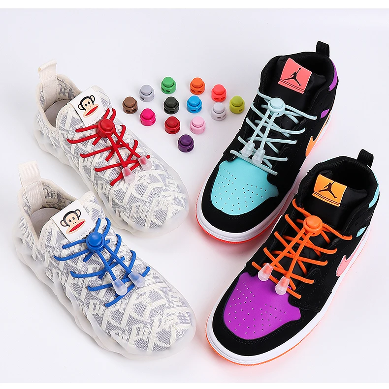 Elastische runde Gummibänder, Schnürsenkel für Sneaker, Basketball, Tennis, Sportschuhe, Unisex, Kinder, schnelles und einfaches Schnürsystem. – Detail 10