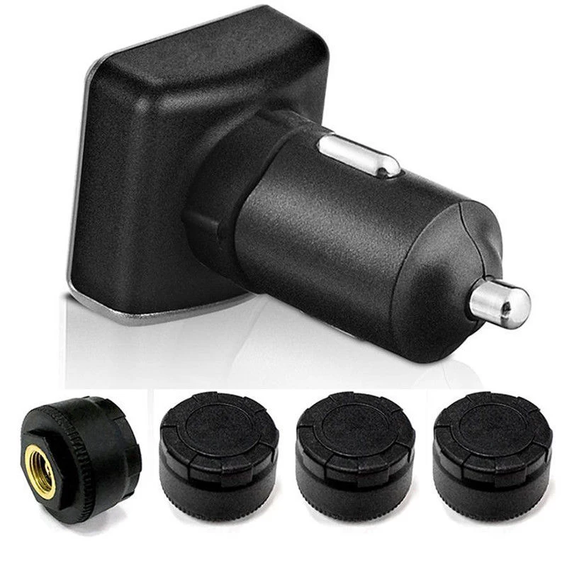 

Lcd Display Tire Pressure Monitoring System Lighter Cars Motorcycle Solar Wireless Cigarette TPMS 4 Sensors Mini