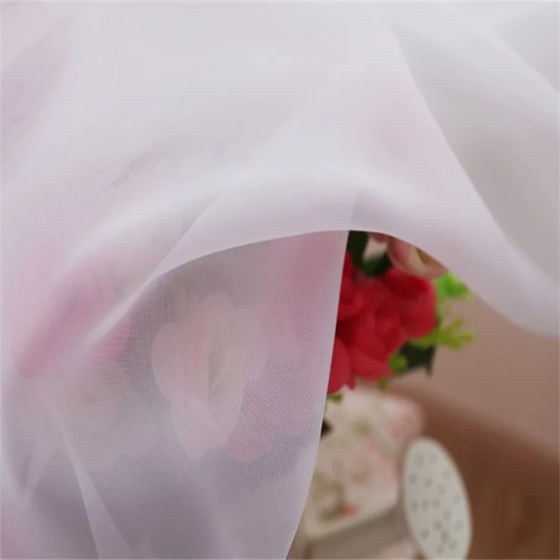 White Tulle Современный простой вышитый оконный экран в форме рыбьей чешуи для гостиной, спальни, кухни, белый тюль, готовая занавеска M145#4 - Цвет: White Tulle