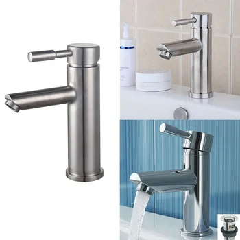 

Stainless Steel Water Tap Modern Bathroom Tap Round Waterfall Basin Sink Bath Filler Hot And Cold Bathroom Tap Shower Mixer Tap