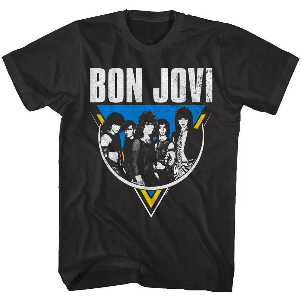 Bon Jovi Ретро Рок с фото группы Мужская футболка альбом концертный музыкальный Тур