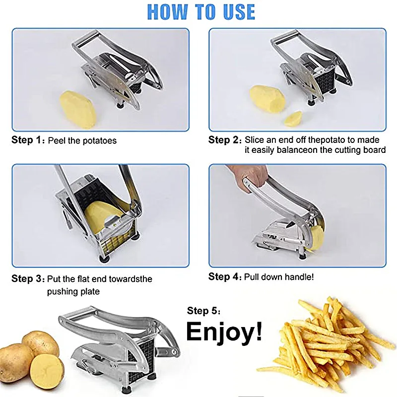 Stainless Steel Two Blade French Fries Cutter Household Slicer Potato Slicer Cucumber Radish Kitchen Tools vegetable cutter