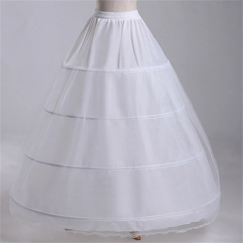 

New Wholesale Wide 4 Hoops 1 Layer Tulle Petticoat For Ball Gown Crinoline Underskirt Wedding Accessories Jupon Mariage