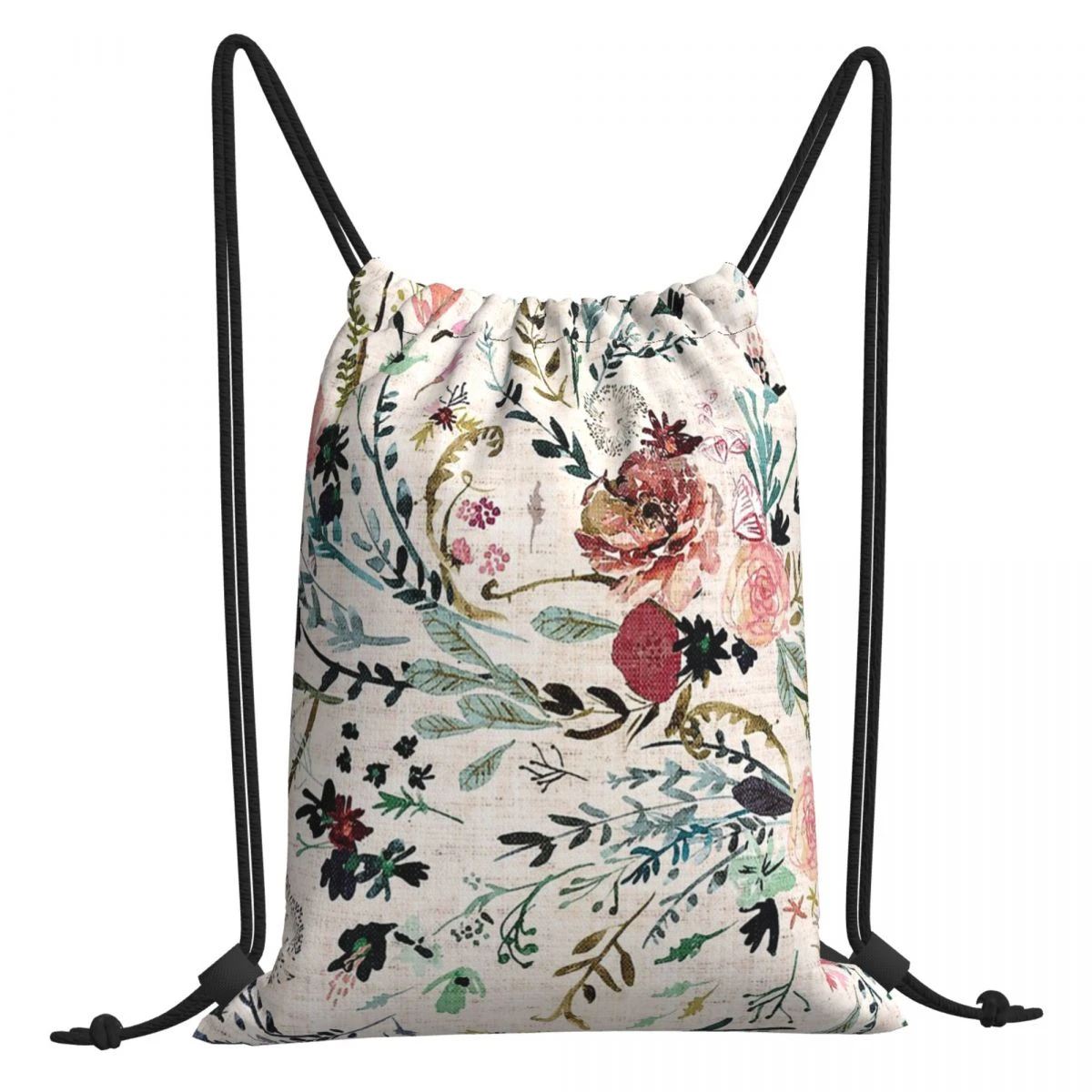 floral drawstring bags