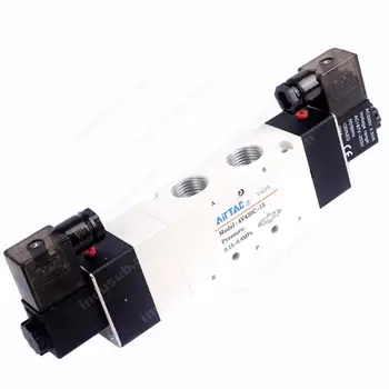 

4V430C-15 5Ports 3Position Dual Solenoid Pneumatic Air Valve 1/2" BSPT three-position five-way