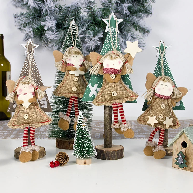 

Christmas Angel Cloth Dolls Pendant Ornament Merry Christmas Tree Decoration for Home New Year Kerst Party Kids Gift Decor Noel