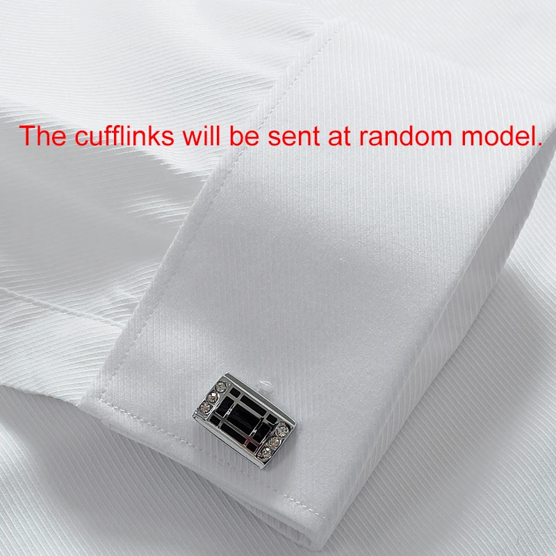 Mens Formal Business Dress Shirt Long Sleeve with Cufflinks