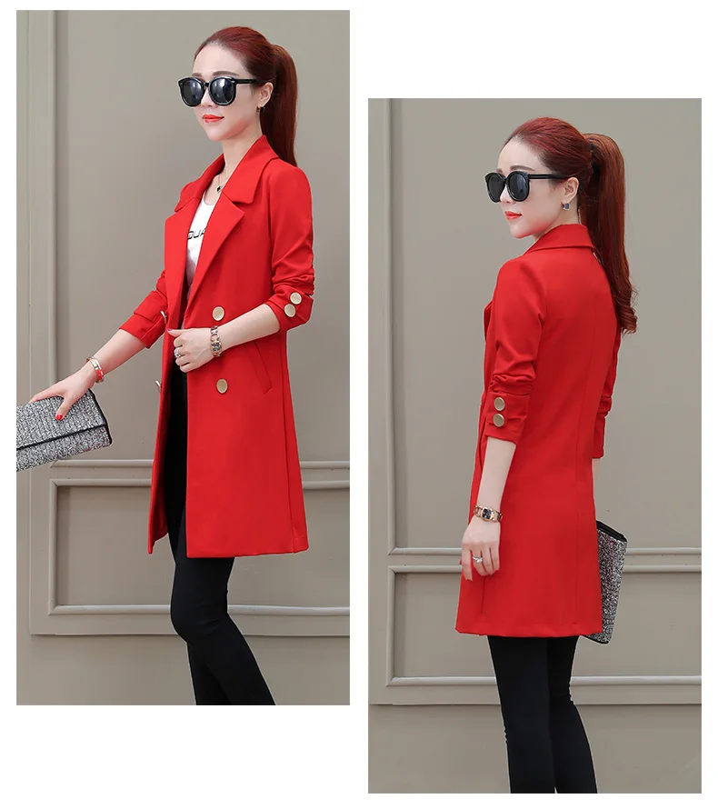 lente nieuwe темперамент Тонкий lange sectie kleine pak vrouwen jas wilde lente en herfst casual jasje tij