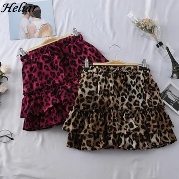 

Heliar Leopard Skirt 2020 Summer Women Skirt High Waist Outwear Female Sexy Night Club Skirt Casual Women Layers Mini Skirt