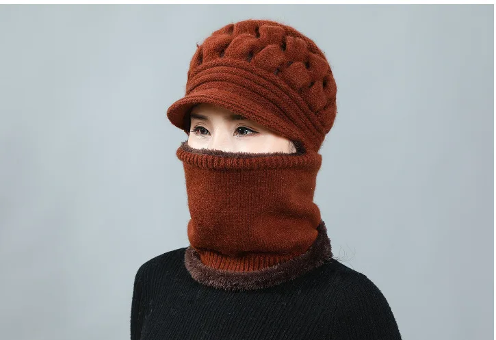 Зимние женские головные уборы, Skullies Beanies, шапка для мамы, бини для женщин, шарф, шапка, Балаклава, маска, шапка, вязаная шапка в полоску