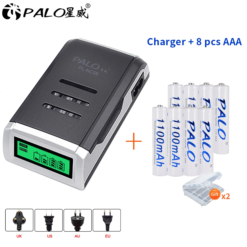 Зарядное устройство C905W с ЖК дисплеем для AA/AAA Ni MH CD аккумуляторов 1 v и 8 AAA батарей
