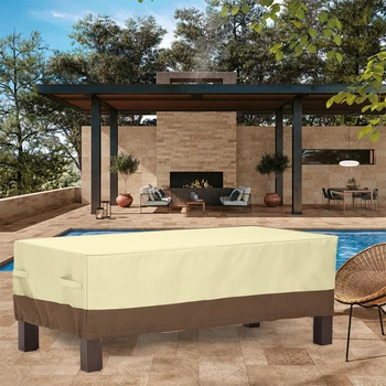 

Hem Rope Rectangular Coffee Table Shield Heavy Duty Patio Furniture Large Oxford Cloth Home Decor Anti Dust Outdoor Lawn
