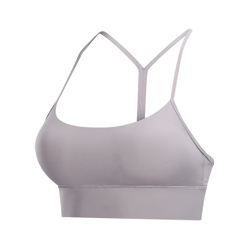 Mink Grey Бюстгальтер в форме русалки с изогнутым потоком Y, топ для йоги, съемные чашки, светильник, поддержка пилатеса, спортивный бюстгальтер, классический спортивный бюстгальтер, минимальное количество швов, бюстгальтеры для фитнеса - Цвет: Mink Grey