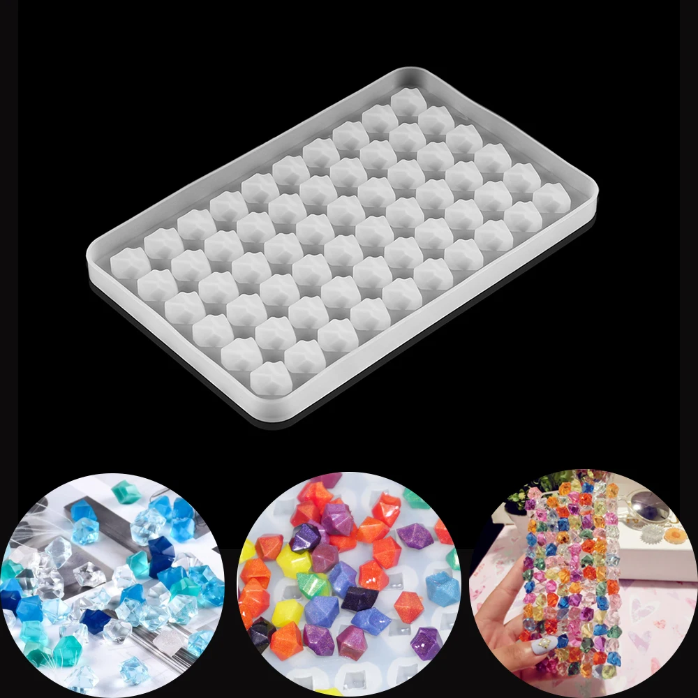 60 Grid Irregular Ice Cube UV Epoxy Resin Mould Pendant Diamond