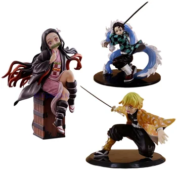 

Action Demon Slayer Kimetsu no Yaiba Anime Figures Kamado Tanjirou Dragon Nezuko Figma Zenitsu Change Face Model Brinquedos Toys