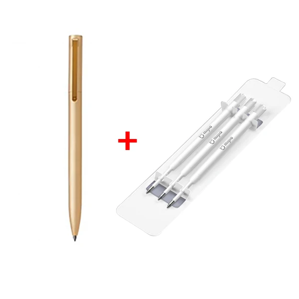 Gold with Refill Оригинальные ручки Xiao mi jia с металлическим знаком PREMEC Smooth Switzerland Refill 0,5 мм авторучки для письма mi алюминиевые ручки из сплава - Цвет: Gold with Refill