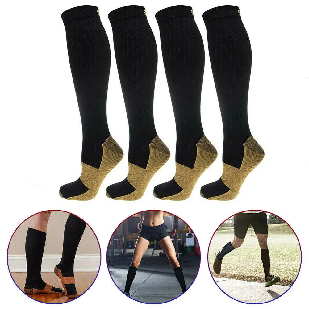 Compression socks anti-fatigue pure copper compression socks flight travel knee pads high elastic socks