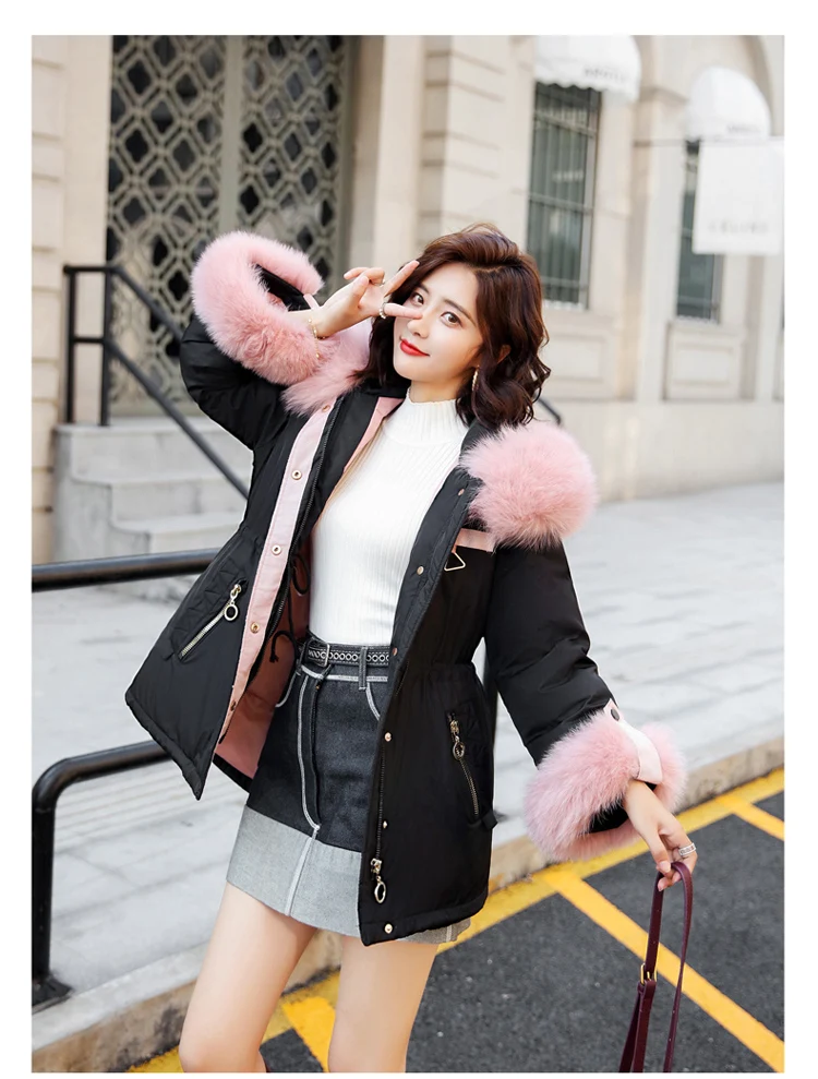 Down Jacket Women's Short Fur Collar Korean-style Winter New Style Versatile Fashion Duck down Tops Women's down Feather Co