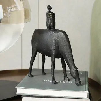 

Creative Abstract Figure Sitting In A Daze Statue Home Decor Metal Crafts Room Hotel Decor Accessories Objects Office Figurines