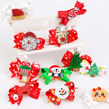 

10 Pcs/Pack Different Style Grid Christmas Mini Cute Bow Tree Hanging Decorations Bowknot Ornaments For Xmas Christmas Supplies