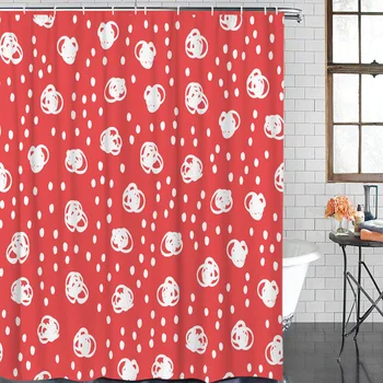 

White Irregular Circles Scatter Modern Home Decor Bathroom Waterproof Shower Curtain