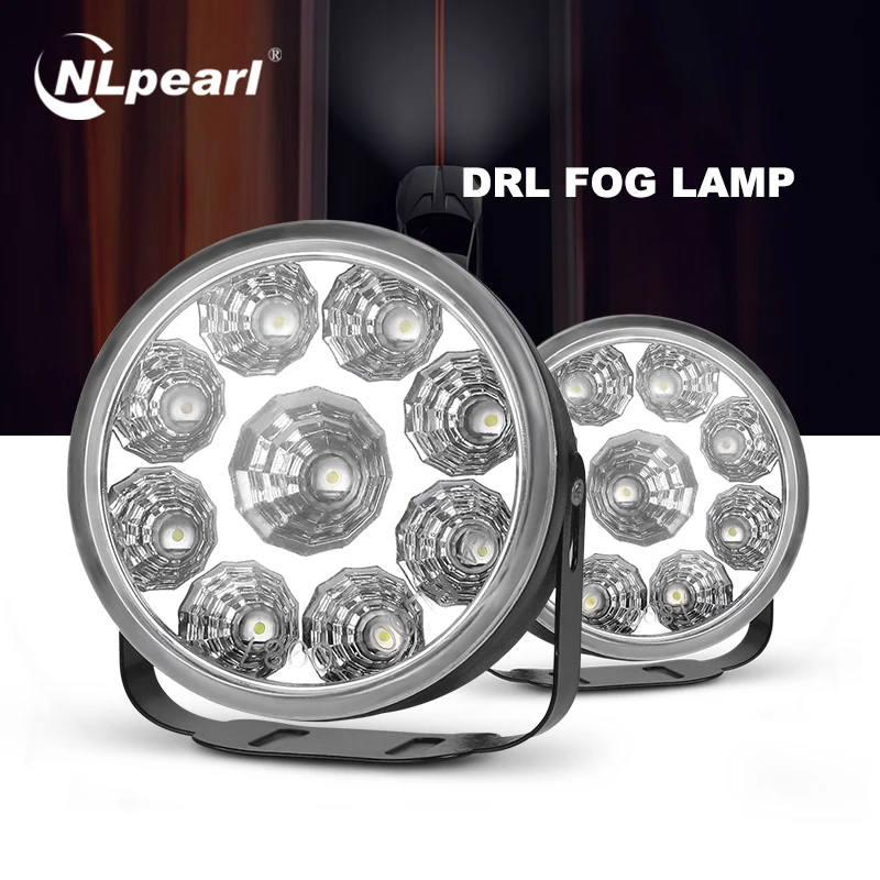 Nlpearl 2x автомобильного освещения круглый дневной светодиодный ходовые огни 9 DRL