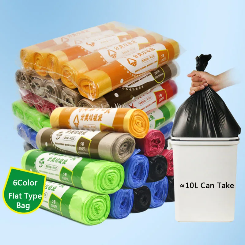 

5Pack 4 Gallon Eco Biogradable Flat Type Small Trash Bags Garbage Bags Wastebasket Can Liners for Home and Office Bins
