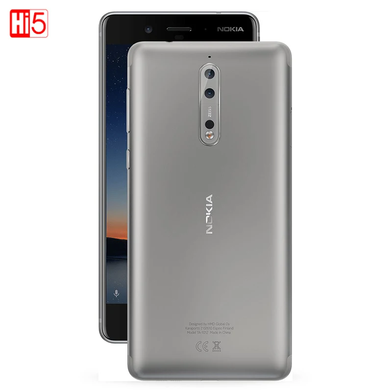 Оригинальная разблокированная Nokia 8 двойная задняя камера 13,0 МП 5,3 дюймовый экран 4 Гб+ 64 Гб отпечаток пальца