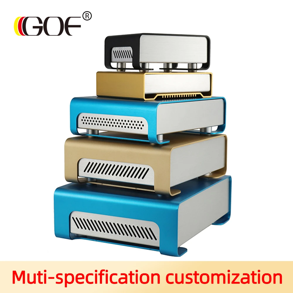 Caixa de Alumínio do Projeto da Placa de Alumínio Industrial do Pwb da Dobra do Inversor da Chapa Metálica Alojamento Eletrônico Feito sob Encomenda 208.4*71.5 mm