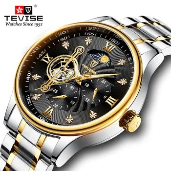

Tevise Men Mechanical Watch Tourbillion Waterproof Automatic Fashion Luxury Stainless Steel Male Clock Relogio Masculino For Man