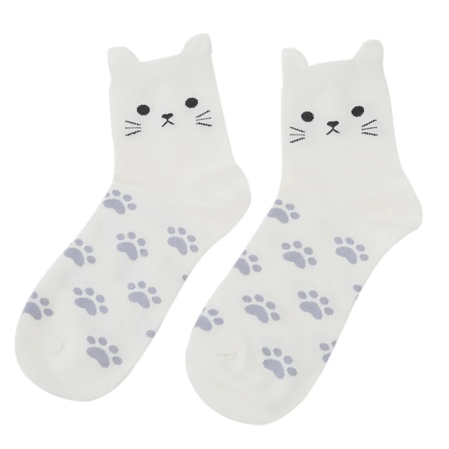 Neon Cute Harajuku Print Cat Funny Socks For Wome Korean Animal Low Cut Ankle Sock Candy Color Socks Sokken Sport Yoga Socks - Цвет: Neon