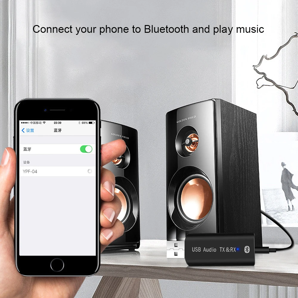 USB адаптер беспроводной Bluetooth аудио приемник передатчик мини стерео 5 0 AUX RCA 3 мм