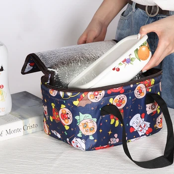 

MABULA Cooler Bag Women Tote Handbag Insulated Box Water-resistant Thermal Lunch Bag Soft Liner Lunch Bags for Picnic Oudoors