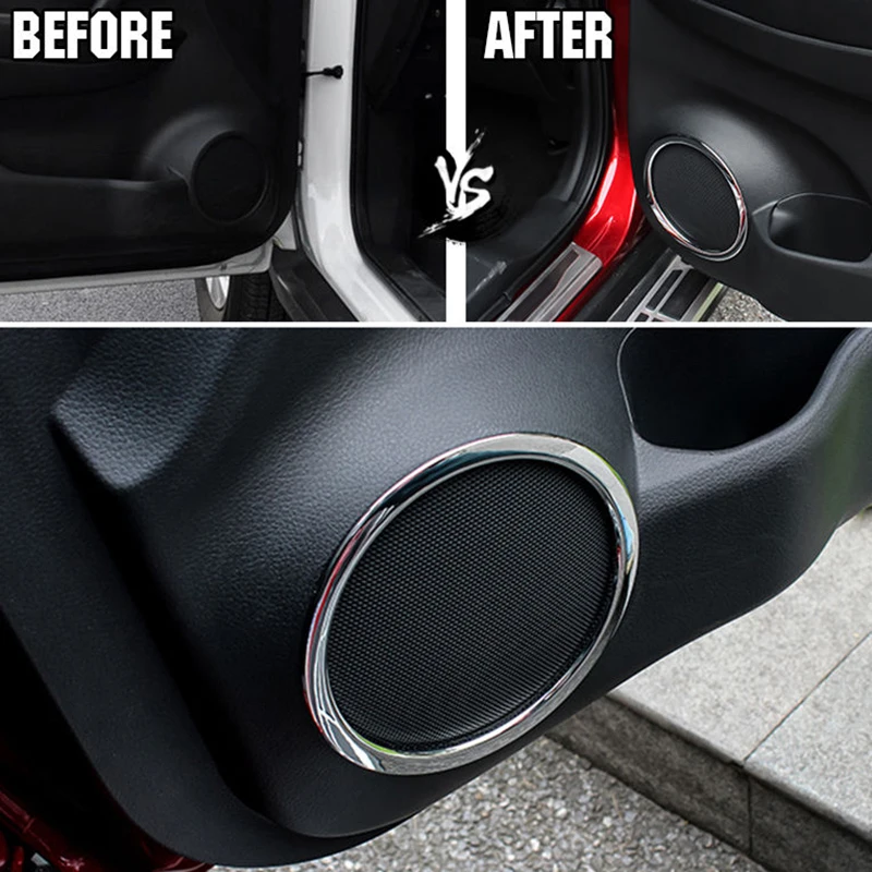 

Interior Speaker Cover trim Ring Stereo Decoration For Nissan ROGUE X-TRAIL T32 Audio Accessory 4pcs