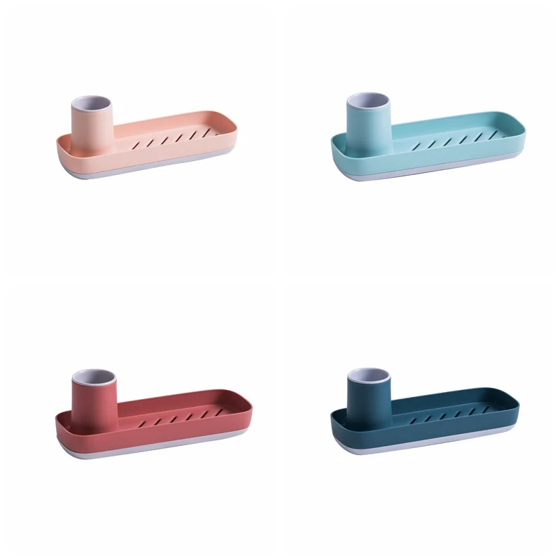 Bathtub Storage Rack Bath Tray Shelf Shower Tub Bathroom Tools Makeup Towel Organizer Plastic Kitchen Sink Drain Holder