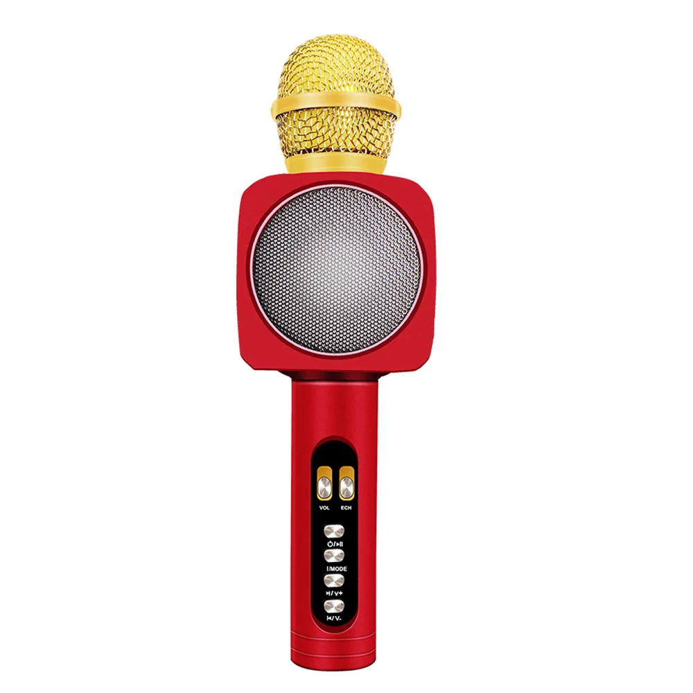 Red WS1618 профессиональный Bluetooth беспроводной микрофон караоке динамик KTV музыкальный плеер для вокала, с рекордером ручной микрофон - Цвет: Red