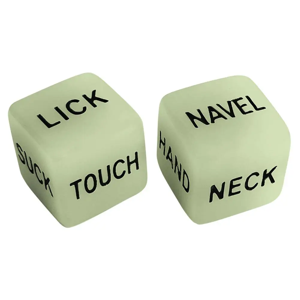 1Pair Luminous Sexy Dice Beautiful English Carving Couples Dice Play Game Dices Toys Playing Games For Bar KTV